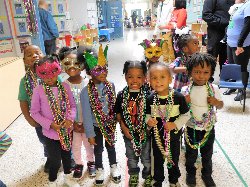 Catching Mardi Gras Beads at the Parade